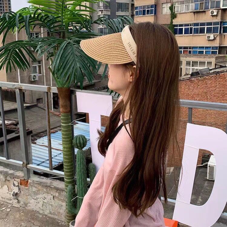 Mũ Cói Chống Nắng Hở Chóp Che Phủ Khuôn Mặt Phong Cách Phương Tây Thời Trang Đi Biển Mùa Hè Mới Cho Nữ