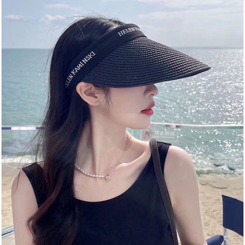 Mũ Cói Chống Nắng Hở Chóp Che Phủ Khuôn Mặt Phong Cách Phương Tây Thời Trang Đi Biển Mùa Hè Mới Cho Nữ