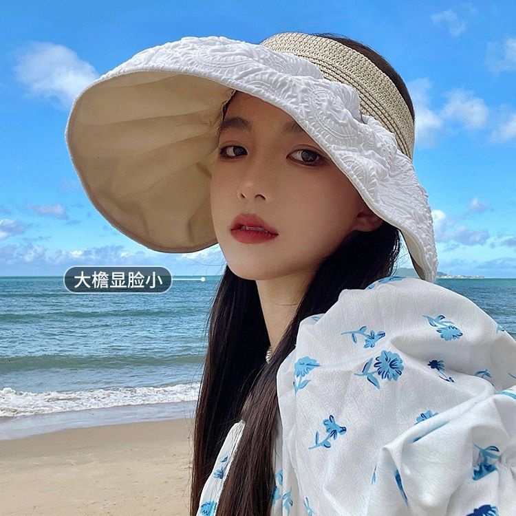 Mũ Chống Nắng Mùa Hè Vành Lớn Hở Chóp Có Vỏ Ngoài Trời Chống Tia Cực Tím Dễ Phối Đồ Cho Nữ