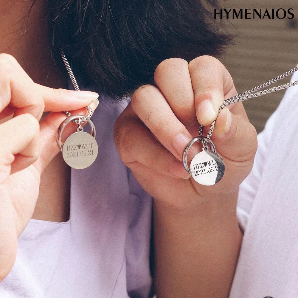 Vòng cổ Bằng Thép Titan Không Phai Phong Cách Hàn Quốc Cho Cặp Đôi