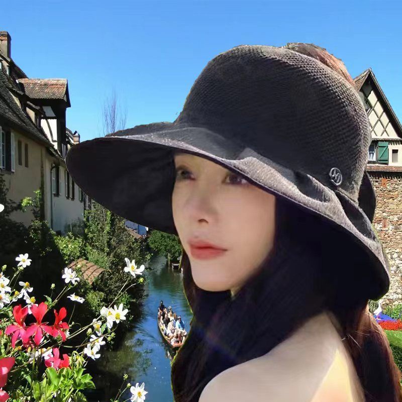 Mũ Cói Rộng Vành Chống Nắng Thiết Kế Đục Lỗ Thời Trang Xuân Hè Cho Nữ