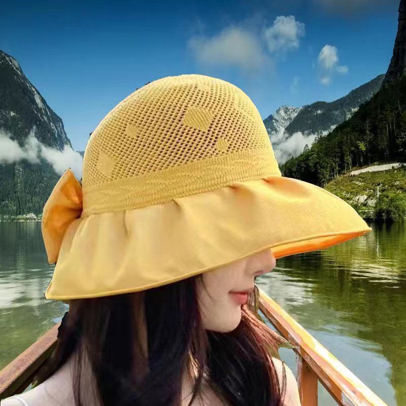 Mũ Cói Rộng Vành Chống Nắng Thiết Kế Đục Lỗ Thời Trang Xuân Hè Cho Nữ