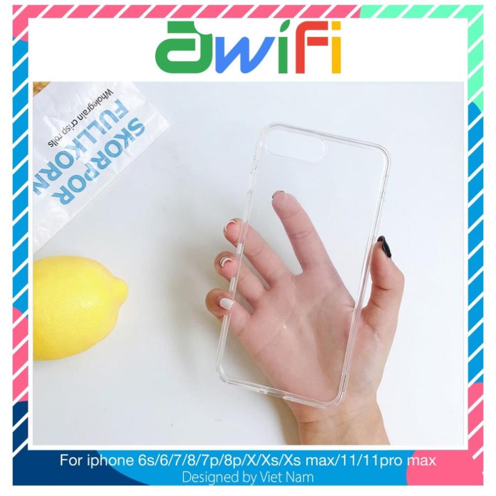 Ốp lưng iphone trong suốt 5/5s/6/6plus/6s/6splus/7/7plus/8/8plus/x/xr/xs/11/12/13/pro/max/plus/promax - Awifi Case B1-3