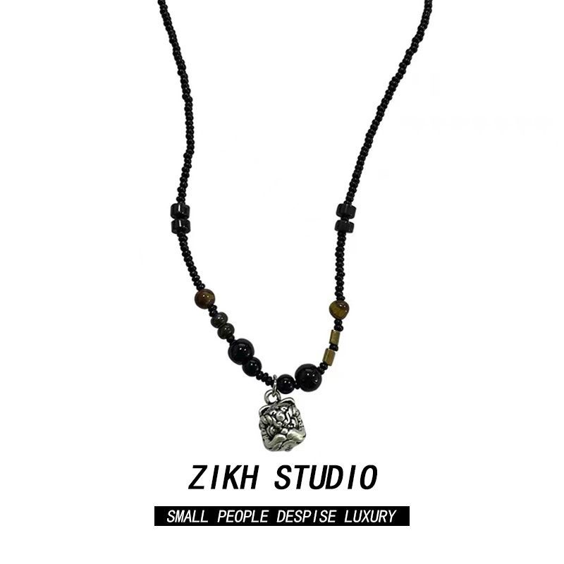 Vòng cổ Chuỗi Hạt Mặt Sư Tử Phong Cách Hip Hop Sang Trọng Cho Nam Và Nữ