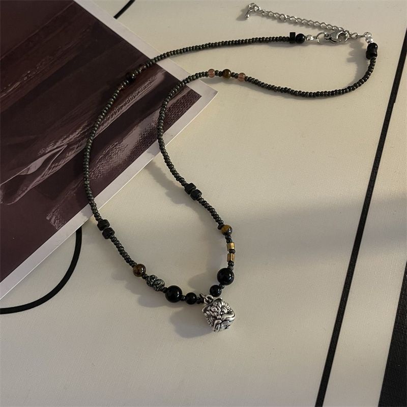 Vòng cổ Chuỗi Hạt Mặt Sư Tử Phong Cách Hip Hop Sang Trọng Cho Nam Và Nữ