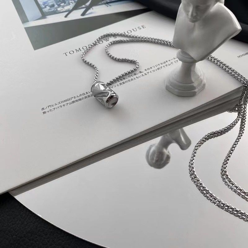 Vòng cổ Hình Lon Nước Wang Yibo Phong Cách niche Cá Tính Hợp Thời Trang Cho Nam