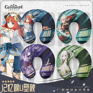 Genshin impact gối kê cổ hình chữ u in họa tiết anime độc đáo