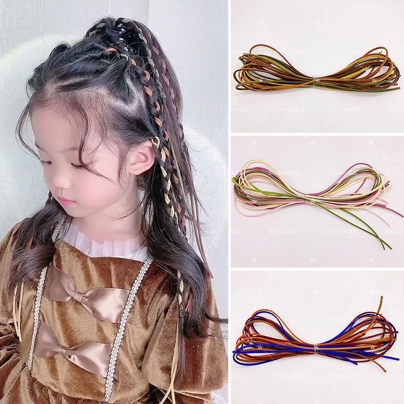 Dây Buộc Tóc Đuôi Ngựa Bằng Da Lộn Bện Nhiều Màu Sắc Ngọt Ngào Và Mát Mẻ Sáng Tạo