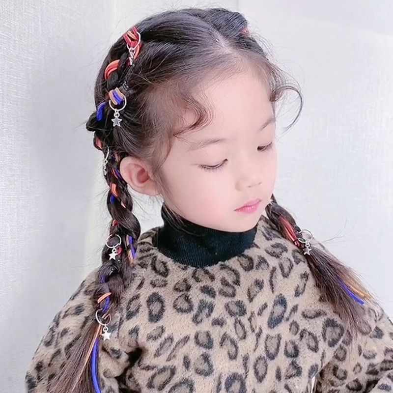 Dây Buộc Tóc Đuôi Ngựa Bằng Da Lộn Bện Nhiều Màu Sắc Ngọt Ngào Và Mát Mẻ Sáng Tạo