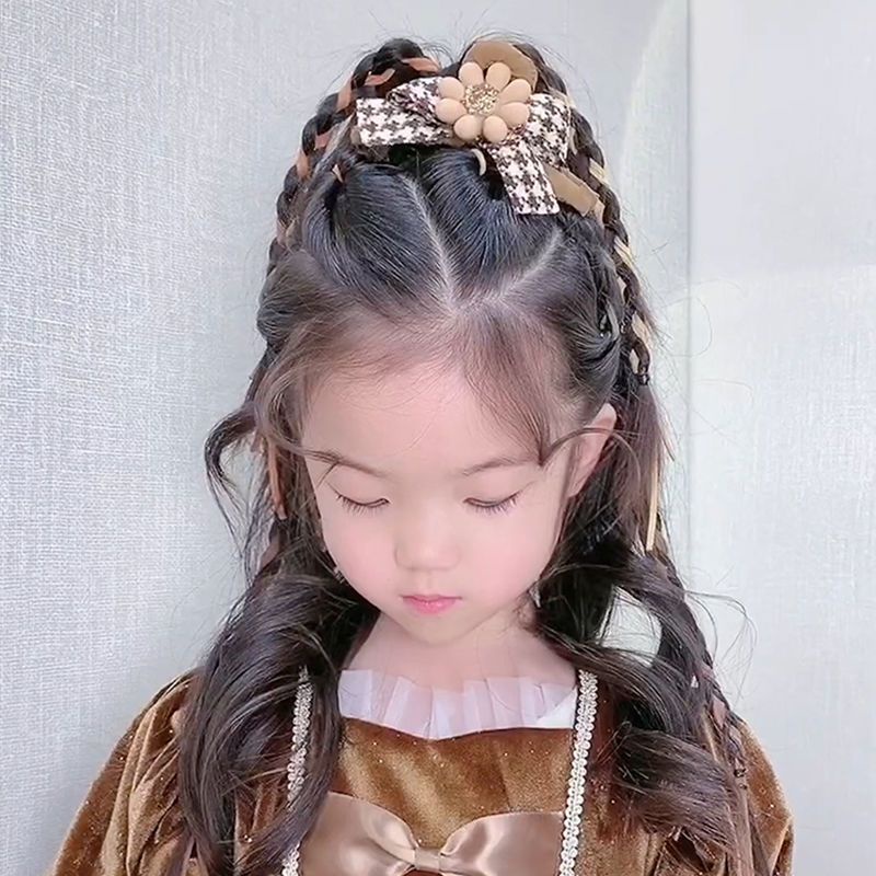 Dây Buộc Tóc Đuôi Ngựa Bằng Da Lộn Bện Nhiều Màu Sắc Ngọt Ngào Và Mát Mẻ Sáng Tạo