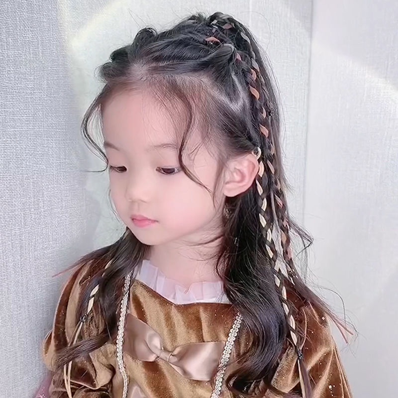 Dây Buộc Tóc Đuôi Ngựa Bằng Da Lộn Bện Nhiều Màu Sắc Ngọt Ngào Và Mát Mẻ Sáng Tạo