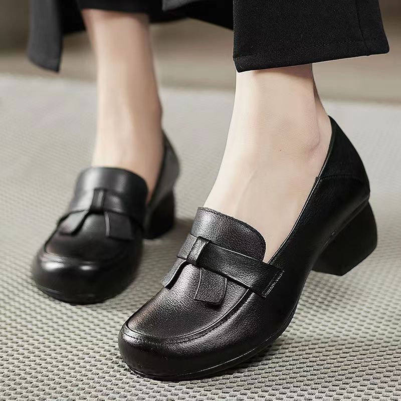 Giày Da Mềm Đế Dày Thoải Mái Phong Cách Retro Thời Trang Xuân Thu Cho Nữ