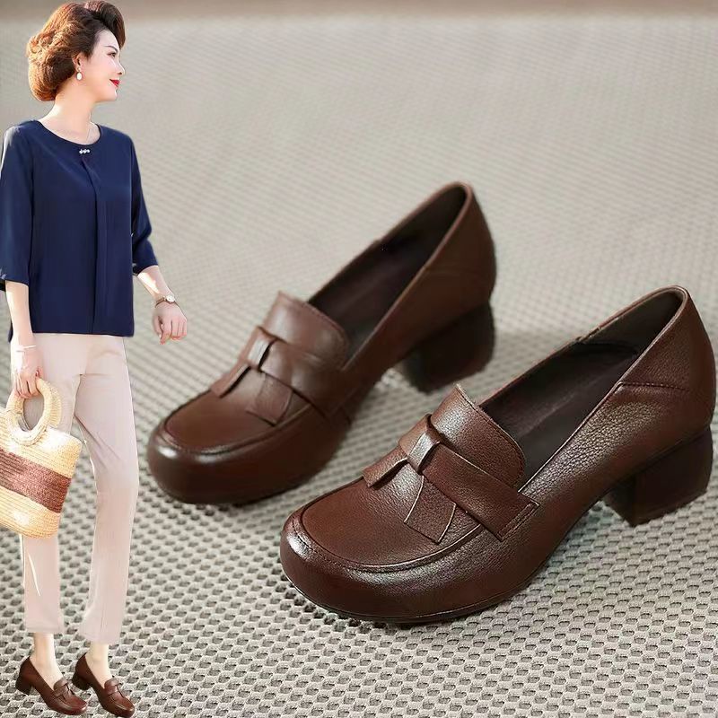 Giày Da Mềm Đế Dày Thoải Mái Phong Cách Retro Thời Trang Xuân Thu Cho Nữ