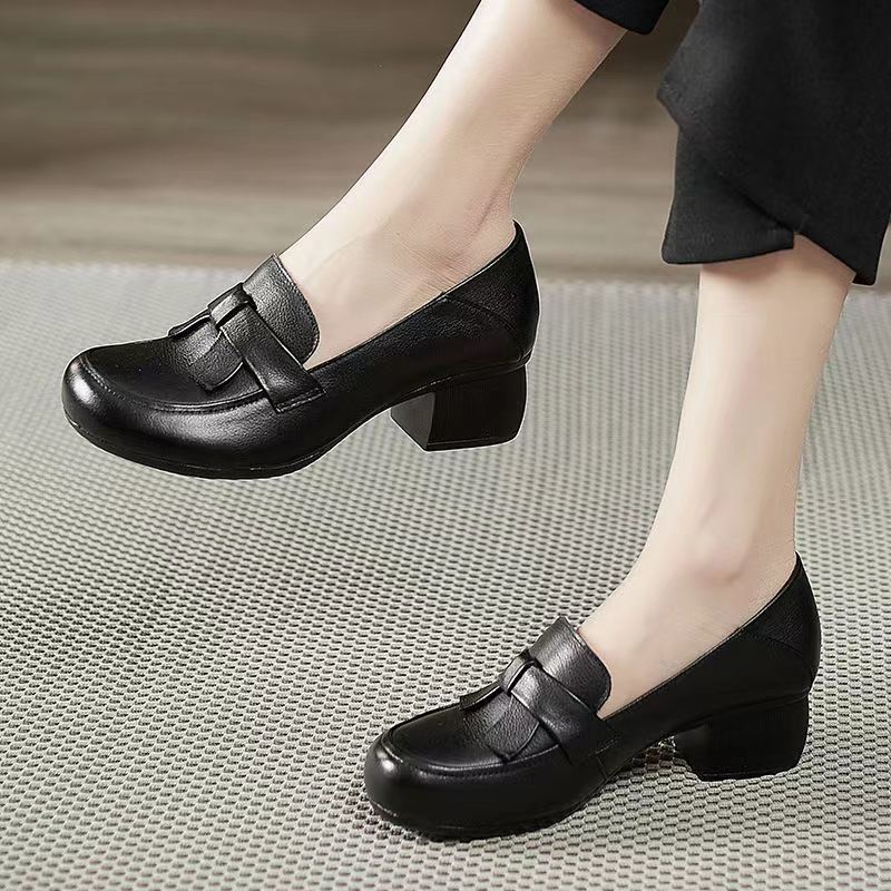 Giày Da Mềm Đế Dày Thoải Mái Phong Cách Retro Thời Trang Xuân Thu Cho Nữ