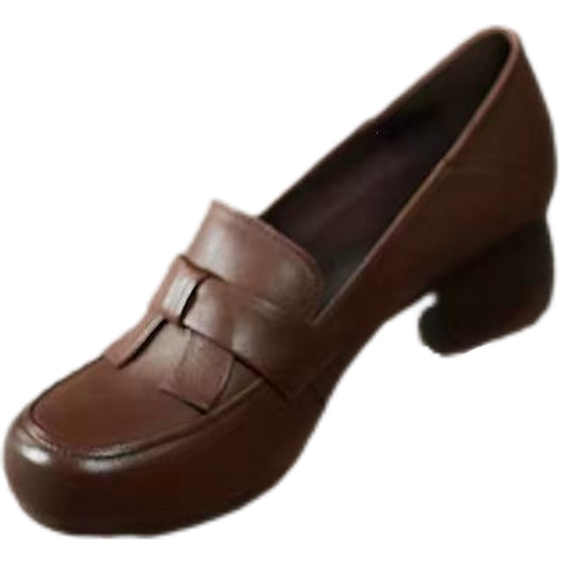 Giày Da Mềm Đế Dày Thoải Mái Phong Cách Retro Thời Trang Xuân Thu Cho Nữ