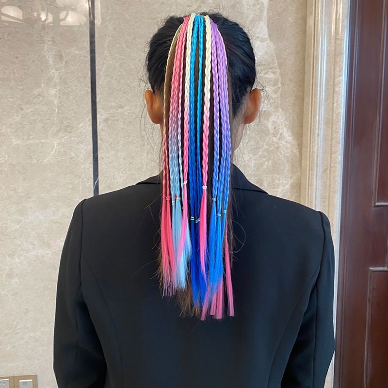 Dây Bện Tóc Nhiều Màu Sắc Dành Cho Trẻ Em Và Người Lớn Biểu Diễn Múa