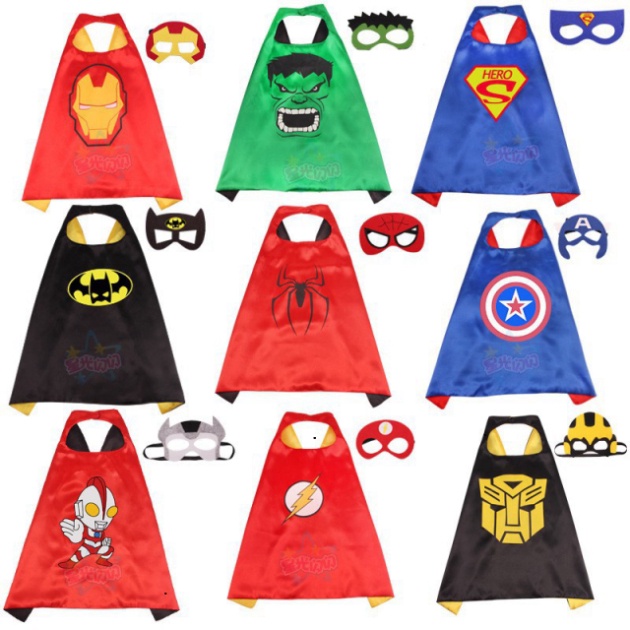 - Bộ Áo Choàng Siêu Nhân,Áo Choàng Siêu Anh Hùng Avengers Người nhện,Captain America,Người sắt,Batman
