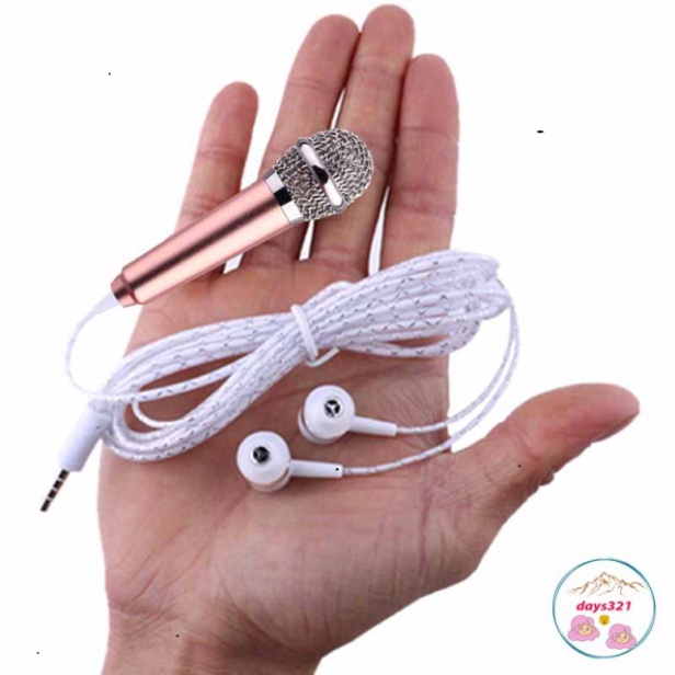 Micro mini cầm tay có dây giắc cắm 3.5mm tiện lợi cho điện thoại/ máy tính xách tay kèm tai nghe