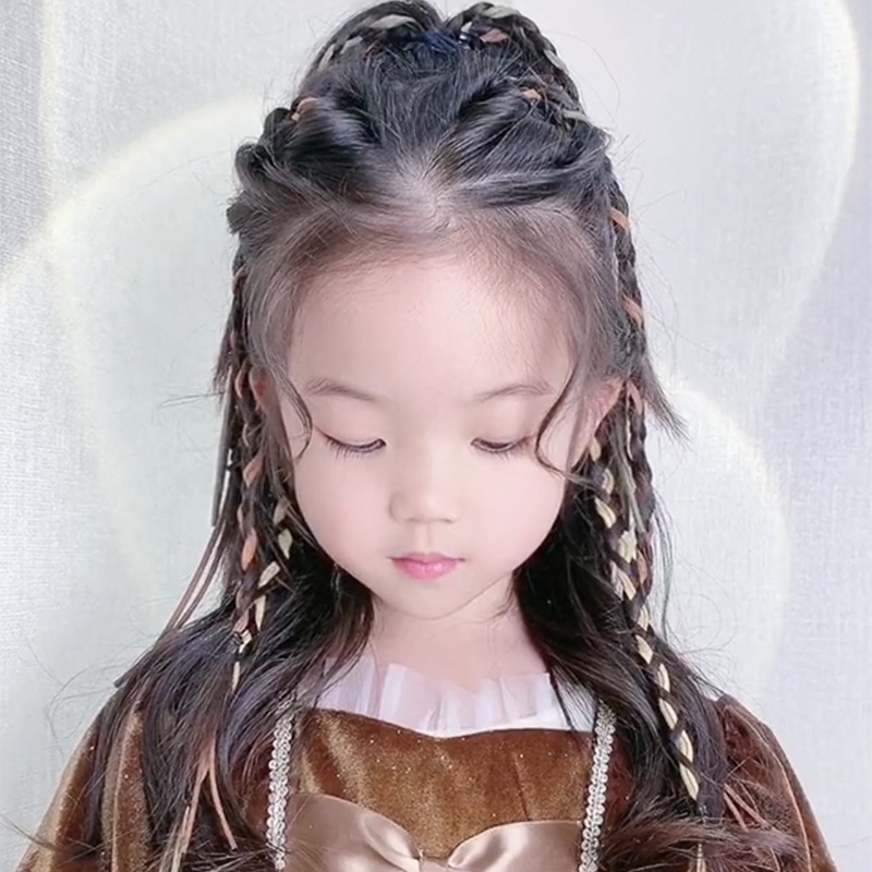 Dây Buộc Tóc Nhiều Màu Sắc Họa Tiết Hươu Xinh Xắn Cho Bé Gái