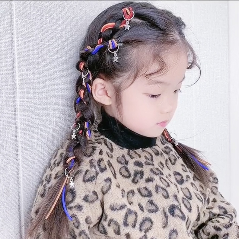 Dây Buộc Tóc Nhiều Màu Sắc Họa Tiết Hươu Xinh Xắn Cho Bé Gái