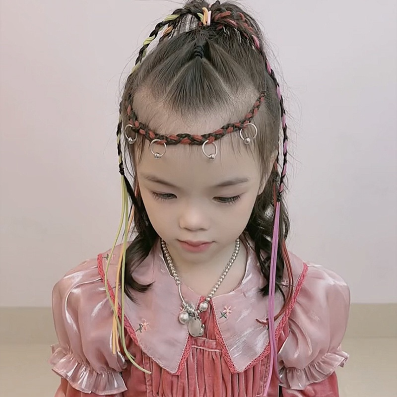 Dây Buộc Tóc Nhiều Màu Sắc Họa Tiết Hươu Xinh Xắn Cho Bé Gái