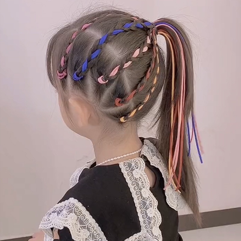 Dây Buộc Tóc Nhiều Màu Sắc Họa Tiết Hươu Xinh Xắn Cho Bé Gái
