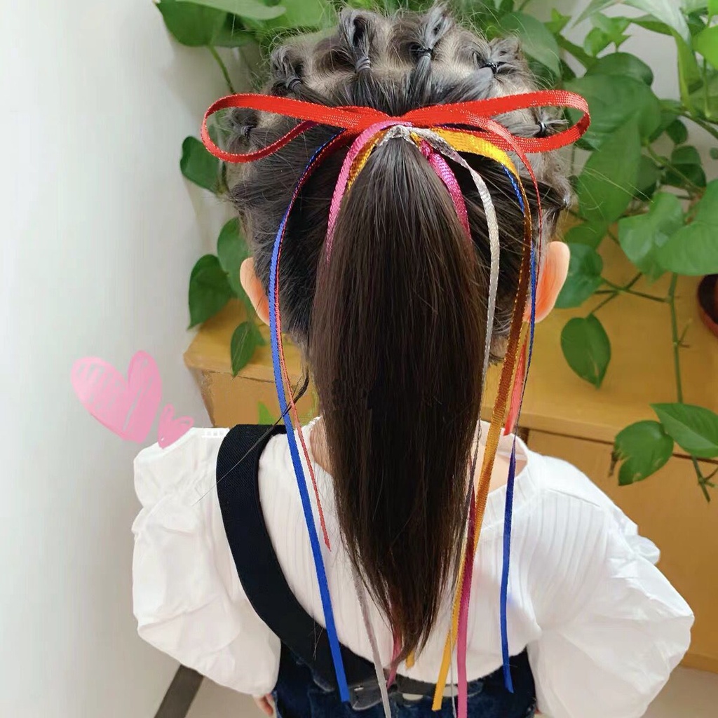 Dây Buộc Tóc Nhiều Màu Sắc Phong Cách Hàn Quốc Cho Bé Gái