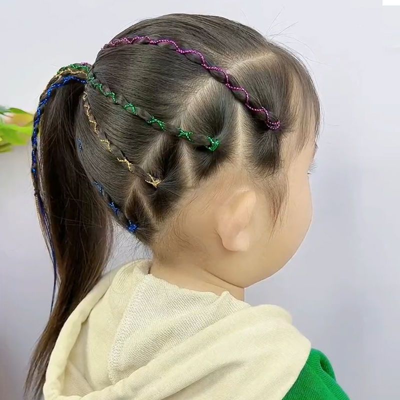 Dây Buộc Tóc Nhiều Màu Sắc Mỏng Nhẹ Sặc Sỡ Cho Bé Gái