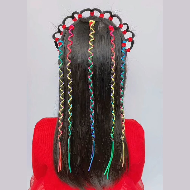 Dây Buộc Tóc Nhiều Màu Sắc Mỏng Nhẹ Sặc Sỡ Cho Bé Gái