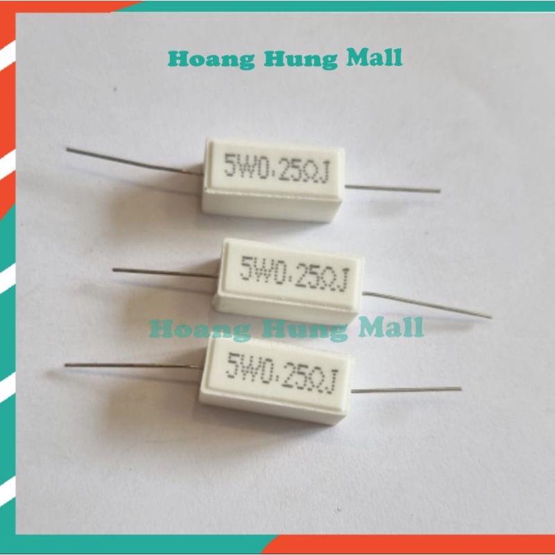 1 Trở Sứ 5w 0.25 Ohm chân đồng