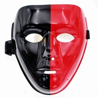 Mặt nạ 2 màu phối họa tiết ĐEN ĐỎ Jabbawookeez hacker độc đáo hóa trang halloween trung thu lễ hội