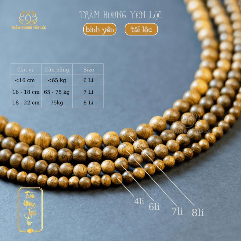 Vòng Tay Trầm Hương 108 Hạt Mix Hoa Sen Vàng  - Vòng tay mùi thơm dịu nhẹ, thoải mái