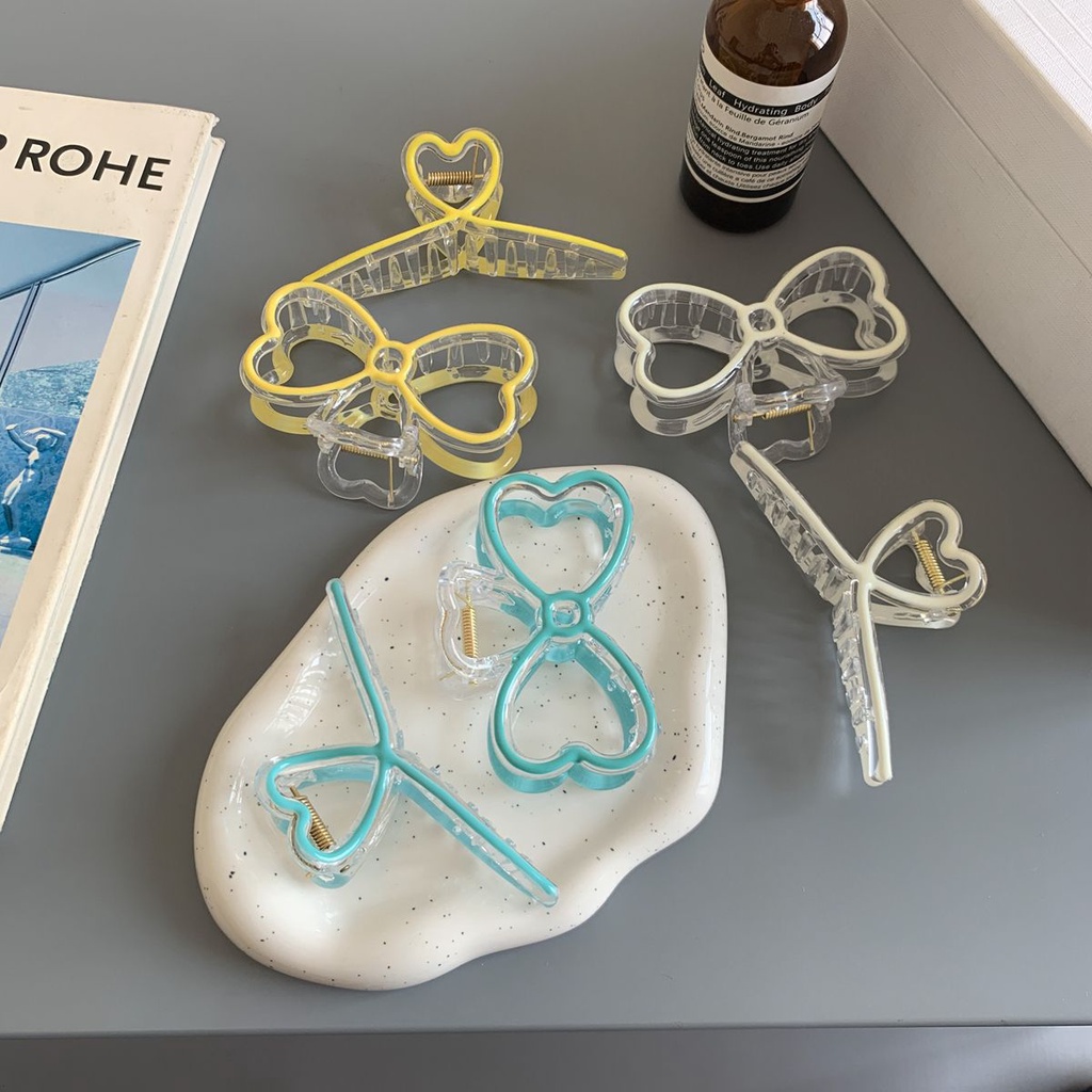 Kẹp Tóc Hình Nơ Tráng Men Nhỏ Giọt Thiết Kế Ngọt Ngào