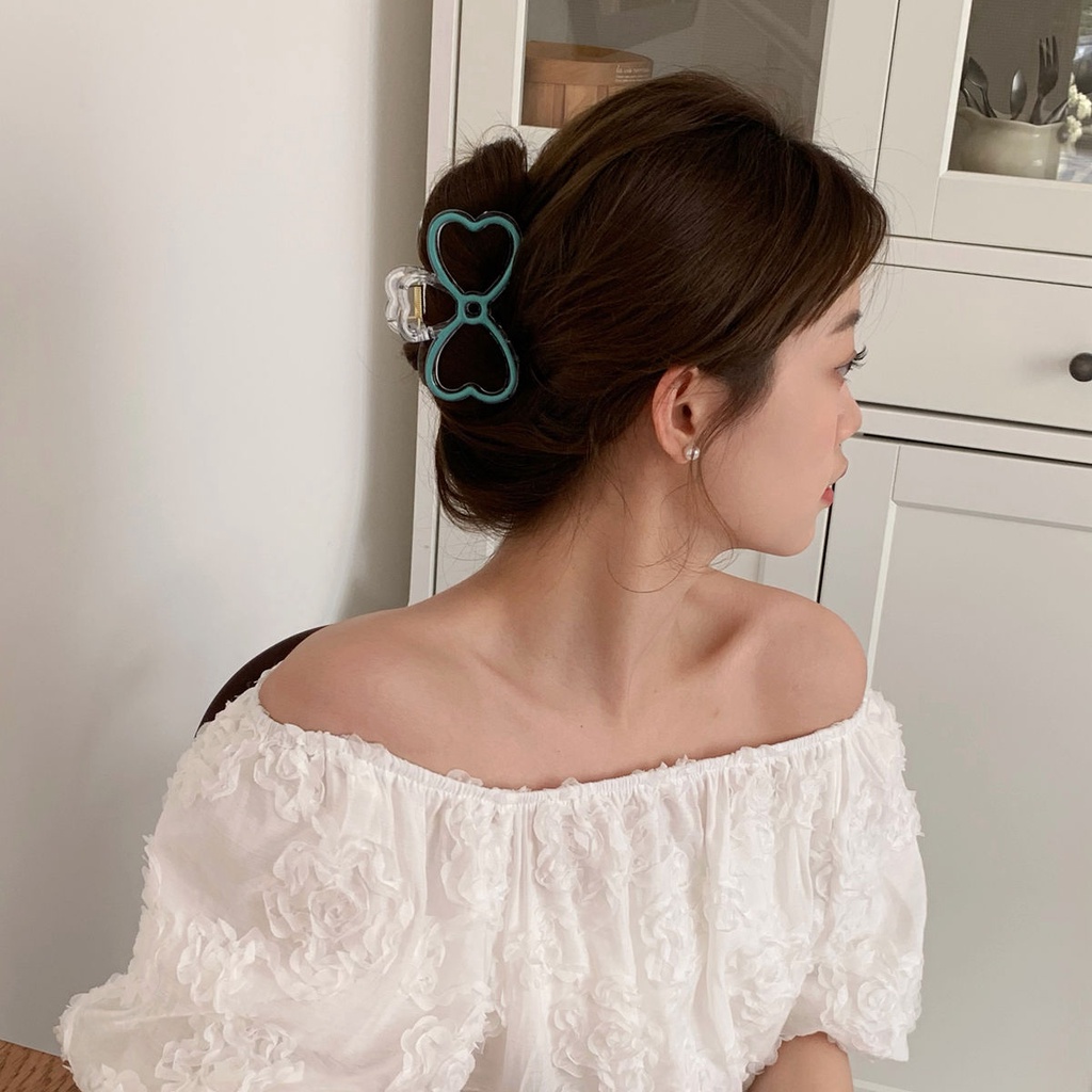 Kẹp Tóc Hình Nơ Tráng Men Nhỏ Giọt Thiết Kế Ngọt Ngào