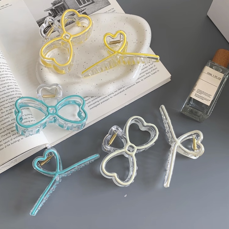 Kẹp Tóc Hình Nơ Tráng Men Nhỏ Giọt Thiết Kế Ngọt Ngào