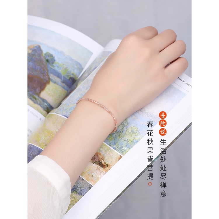 Vòng Tay Chuỗi Hạt Pha Lê Tự Nhiên Đơn Giản Cho Nữ