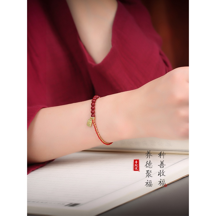 Vòng Đeo Tay Putuo Mountain Cinnabar Năm 2023 Hình Rồng Ngựa Chuột Thỏ Khử Trùng Cho Nam