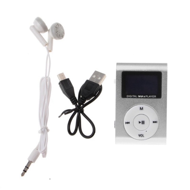 Máy nghe nhạc MP3 mini MX-801 hỗ trợ gắn thẻ nhớ Micro SD TF màn hình LCD kèm sạc + tai nghe