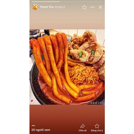 Set 500g bánh gạo tokkbokki kèm sốt , bánh gạo cay hàn quốc