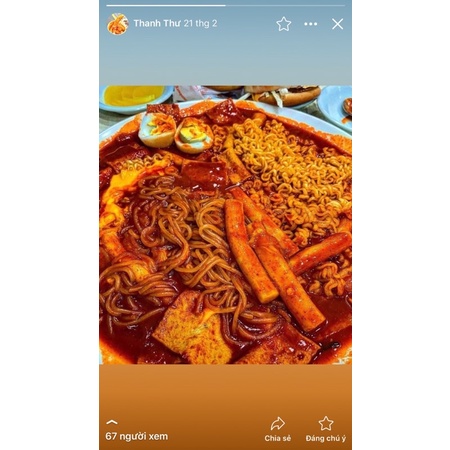 Set 500g bánh gạo tokkbokki kèm sốt , bánh gạo cay hàn quốc