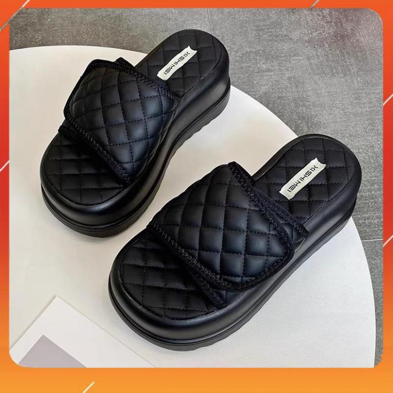 Dép Quai Trám Đế 7cm Chất Da Mềm