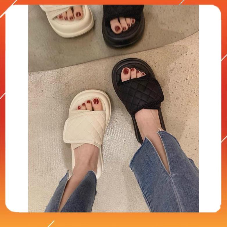 Dép Quai Trám Đế 7cm Chất Da Mềm
