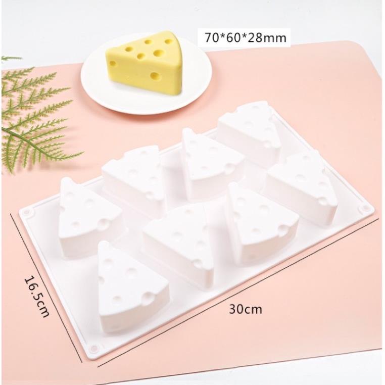 Khuôn làm bánh, pudding ăn dặm cho bé bằng silicon hình phomai