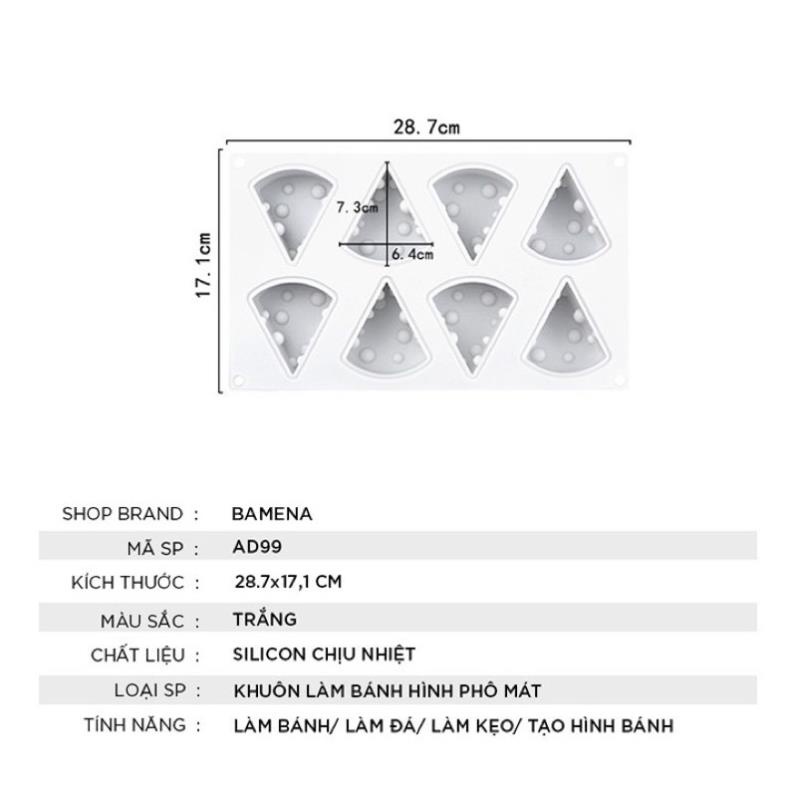 Khuôn làm bánh, pudding ăn dặm cho bé bằng silicon hình phomai
