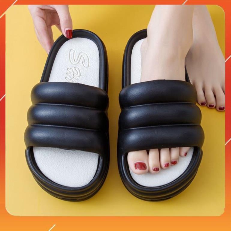 Dép Quai Ngang Đế Bánh Mì Đế Cao 7cm Nhẹ Êm