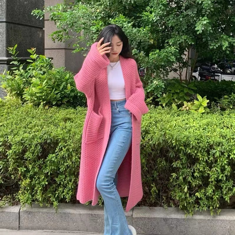 Áo Khoác Cardigan Dệt Kim Dáng Dài Mềm Mại Thời Trang Xuân Thu Cao Cấp Cho Nữ