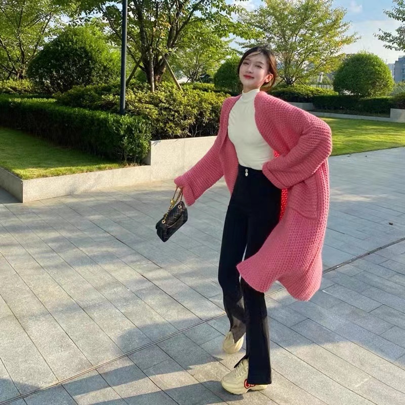 Áo Khoác Cardigan Dệt Kim Dáng Dài Mềm Mại Thời Trang Xuân Thu Cao Cấp Cho Nữ