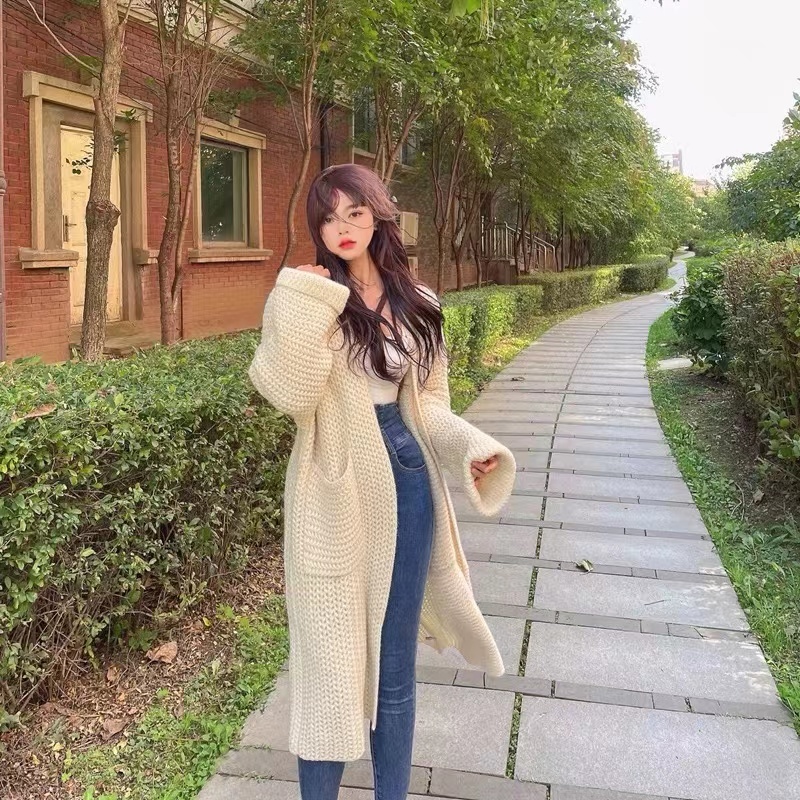 Áo Khoác Cardigan Dệt Kim Dáng Dài Mềm Mại Thời Trang Xuân Thu Cao Cấp Cho Nữ