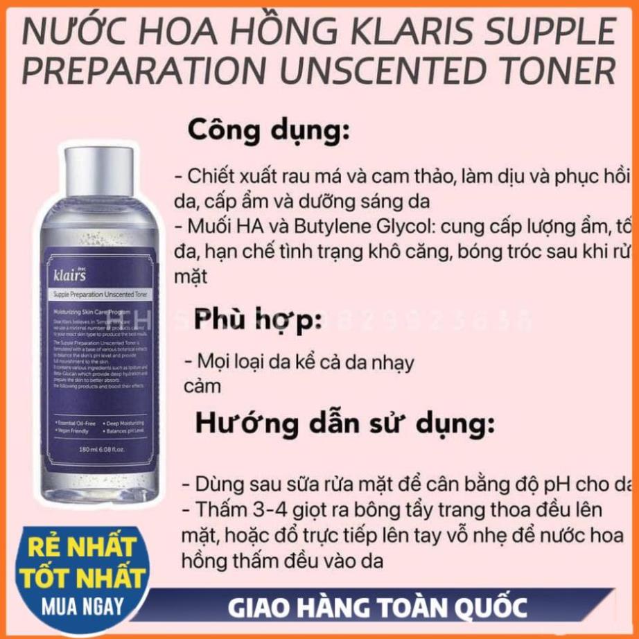 Toner Klairs nước hoa hồng phục hồi làm dịu da Midnight Blue giảm sưng sạch mụn 180ml -Klairs.beauty | BigBuy360 - bigbuy360.vn