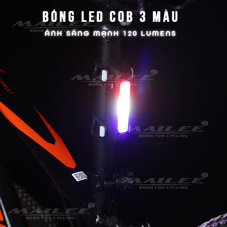 Đèn đuôi xe đạp sáng chớp xanh đỏ COB 120lumens độ sáng mạnh chống nước IPX4 sạc điện FY-306 MLH